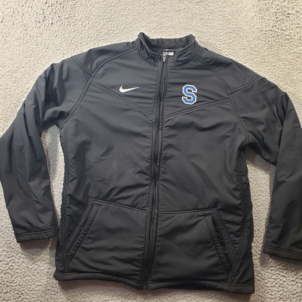 Nike Jacket Adult XL Extra Large Black Full Zip Fleece Lined Softshell Stretch